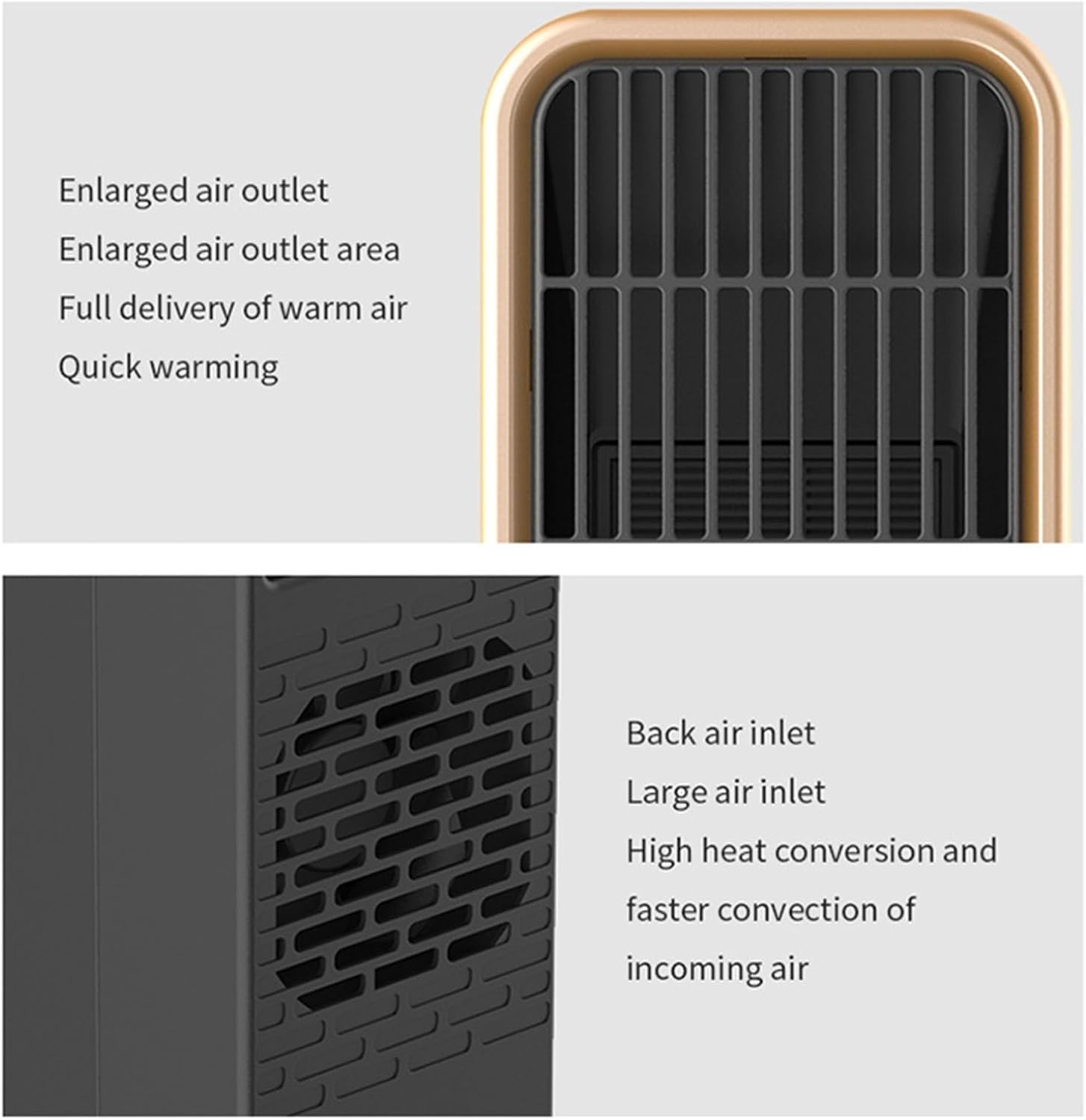 Electric heater - Indoor electric heater - Fan heater for household use - 500W - Ceramic heating element - Power plug - Image 6