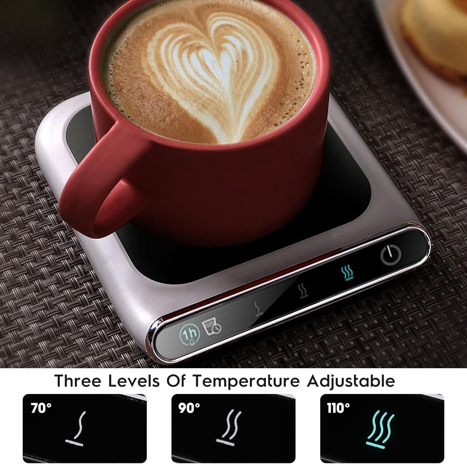 Mug warmer - temperature warmer with three speeds - cup warmer - heated coaster - mug warmer - USB cup warmer - coffee warmer - Image 2