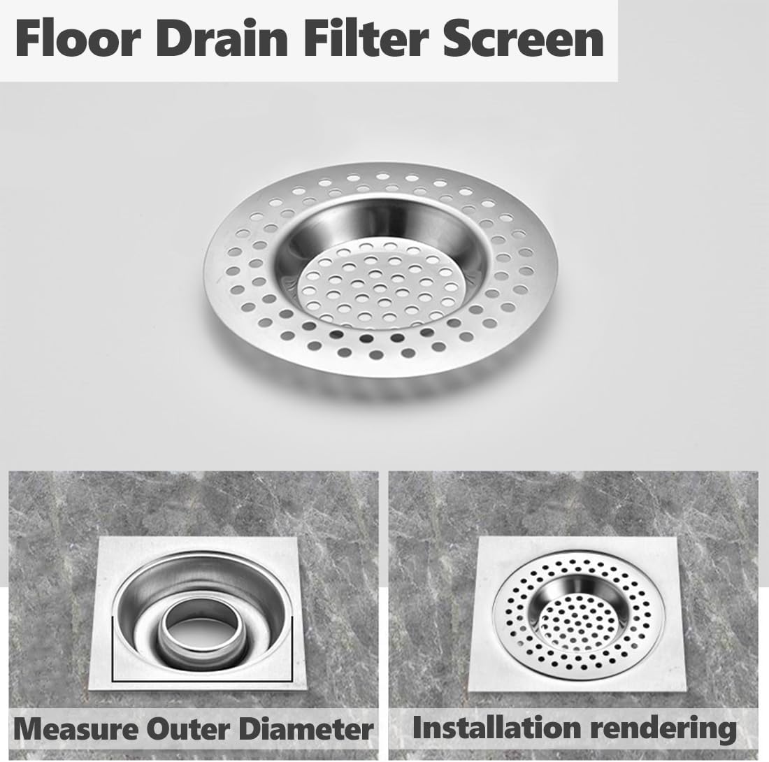 RVS kitchen drain plug - standard drain plug and hair/food catcher for bathroom - kitchen and shower (7.6 cm outer diameter - 4.5 cm inner diameter - 2-pack) - Image 7