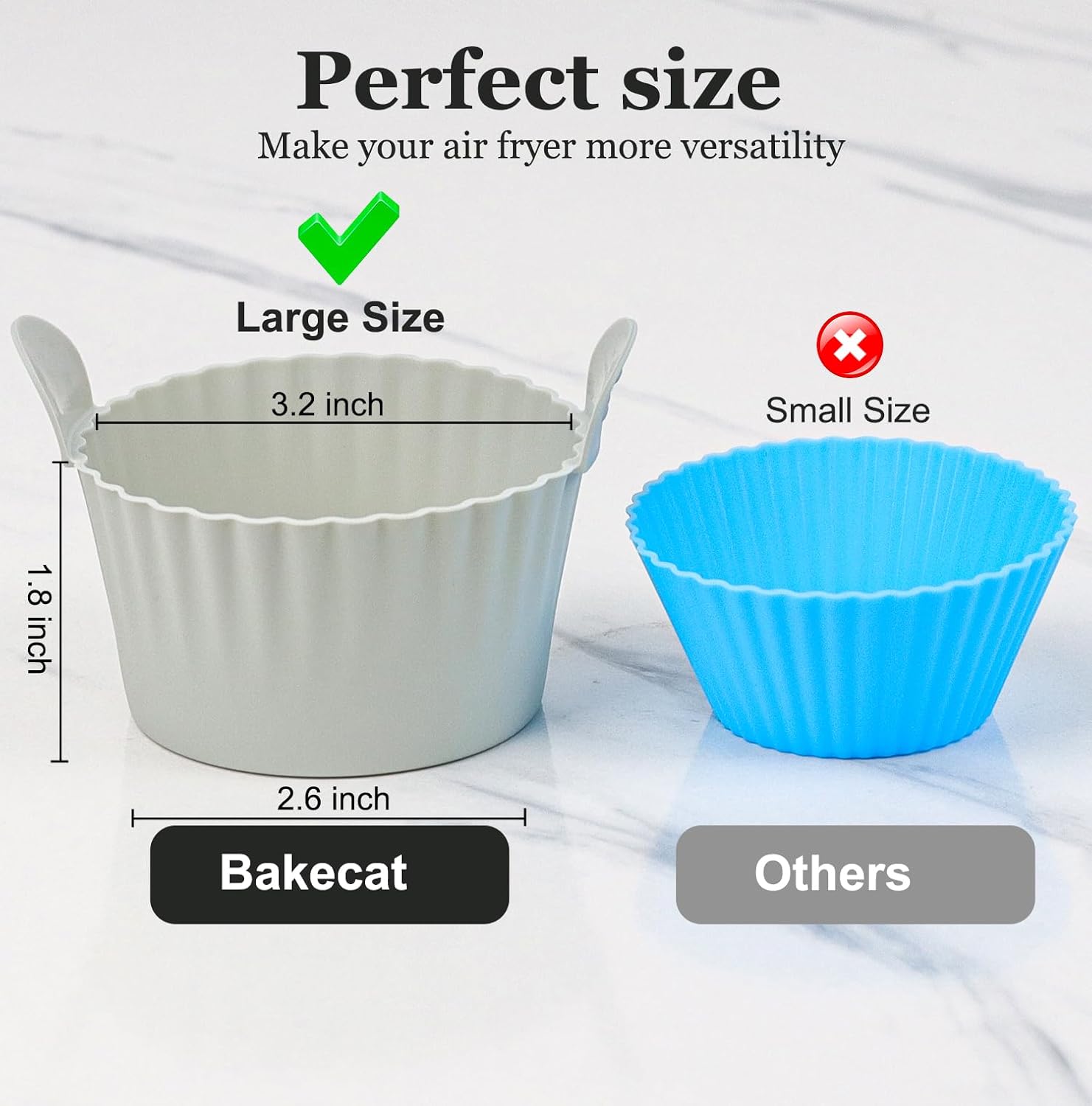 Baking tray for the Airfryer - egg mold for the Airfryer - large muffin mold for the Airfryer (6-pack) - grey - Image 5