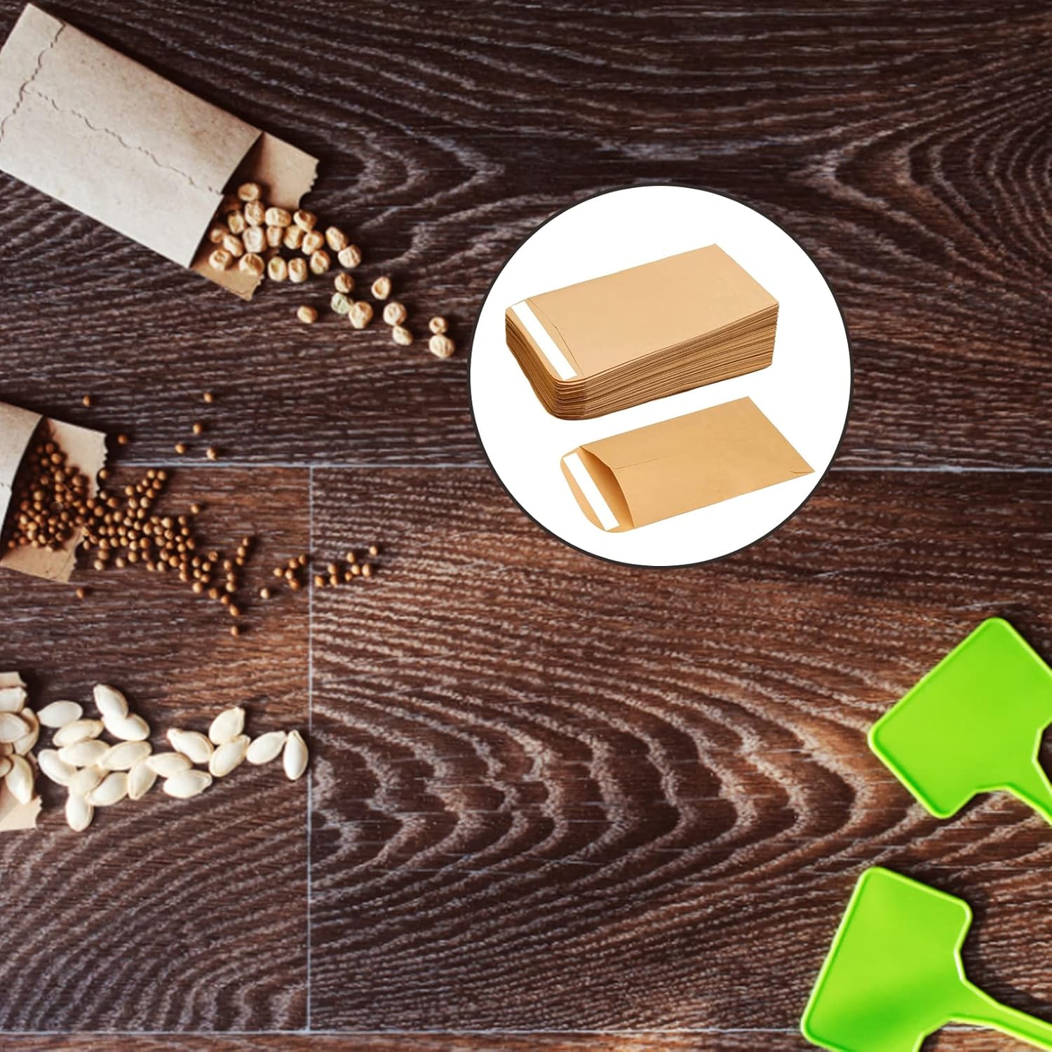 50 small brown seed envelopes - 6x10cm mini brown seed envelopes - envelopes for coins and small parts - small brown kraft paper bags for small items - seeds - cash - beads - coins - Image 5