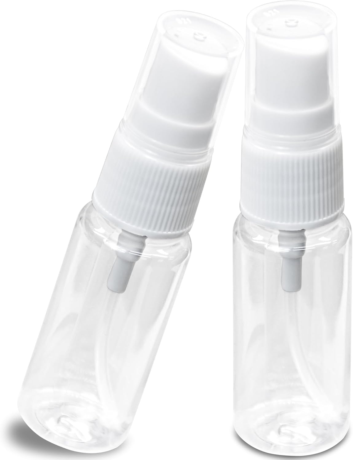 20 ml spray bottle - 2 mini spray bottles in travel size - clear plastic fine mist sprayer - compact travel-sized toiletries and cosmetics for vacation - Image 1