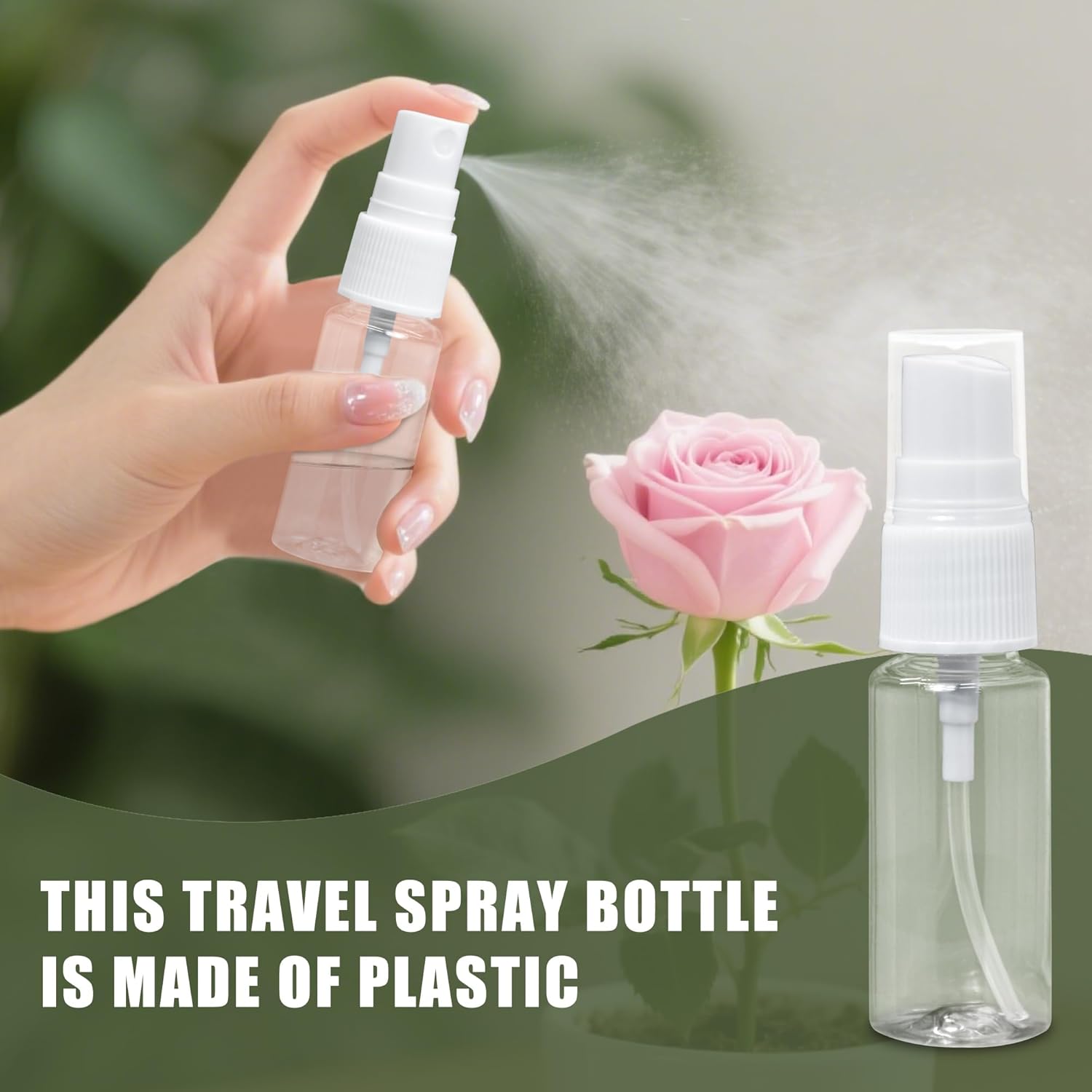 20 ml spray bottle - 2 mini spray bottles in travel size - clear plastic fine mist sprayer - compact travel-sized toiletries and cosmetics for vacation - Image 3