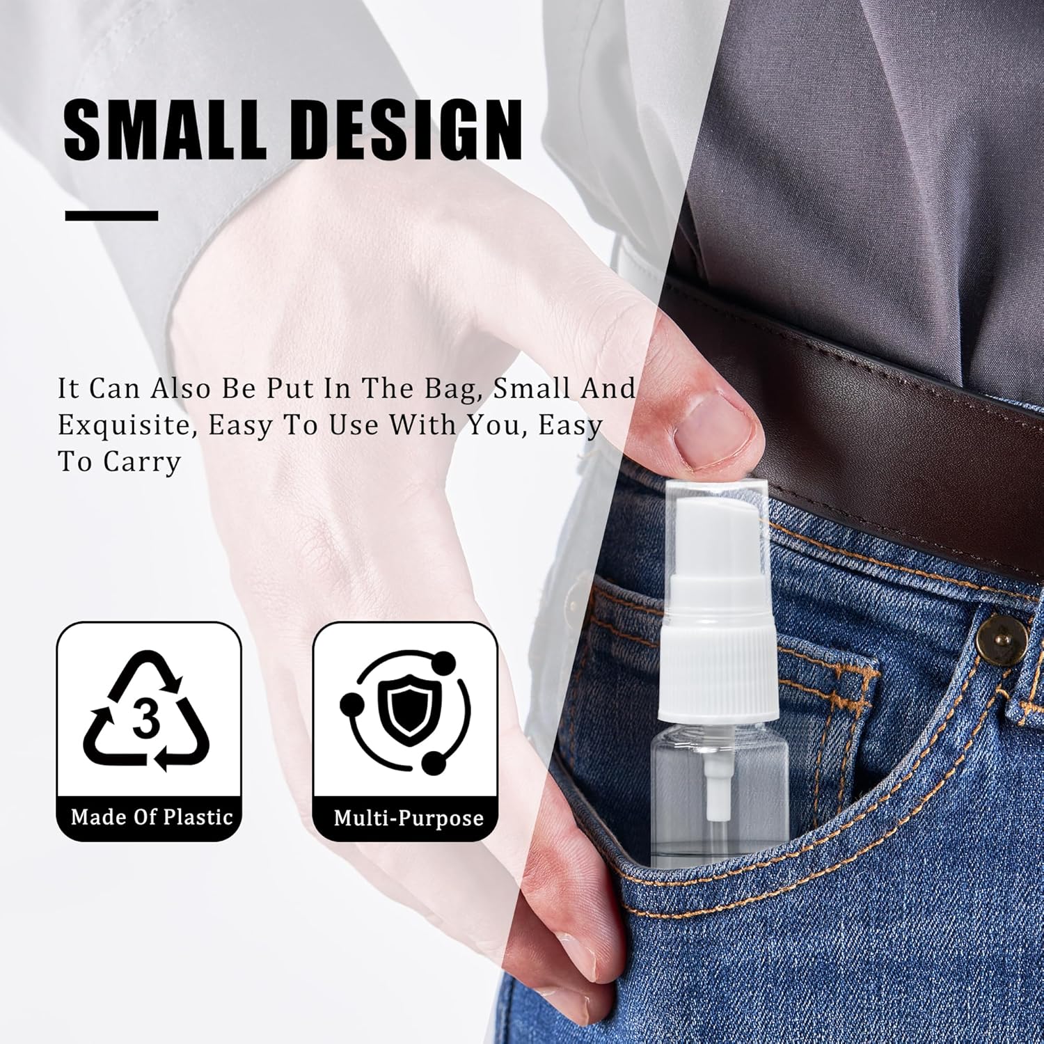 20 ml spray bottle - 2 mini spray bottles in travel size - clear plastic fine mist sprayer - compact travel-sized toiletries and cosmetics for vacation - Image 6