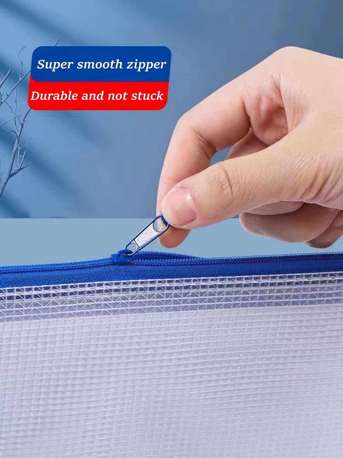 A5 Plastic Wallet Map Zip Closure Document Bag Files Zip Closure for Office Home School Supplies 5 Pieces - Image 6
