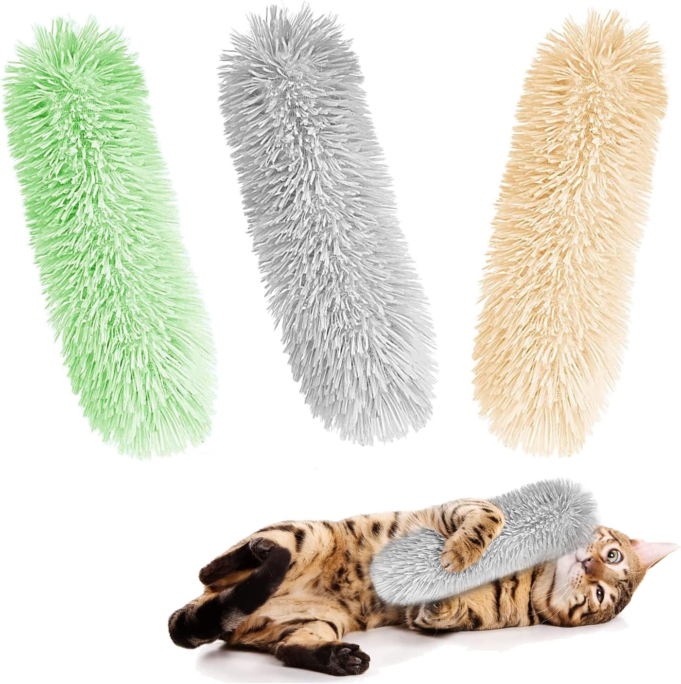 3-pack catnip toys for adult indoor kittens - interactive plush cat toys with built-in catnip and sounds - small - Image 1