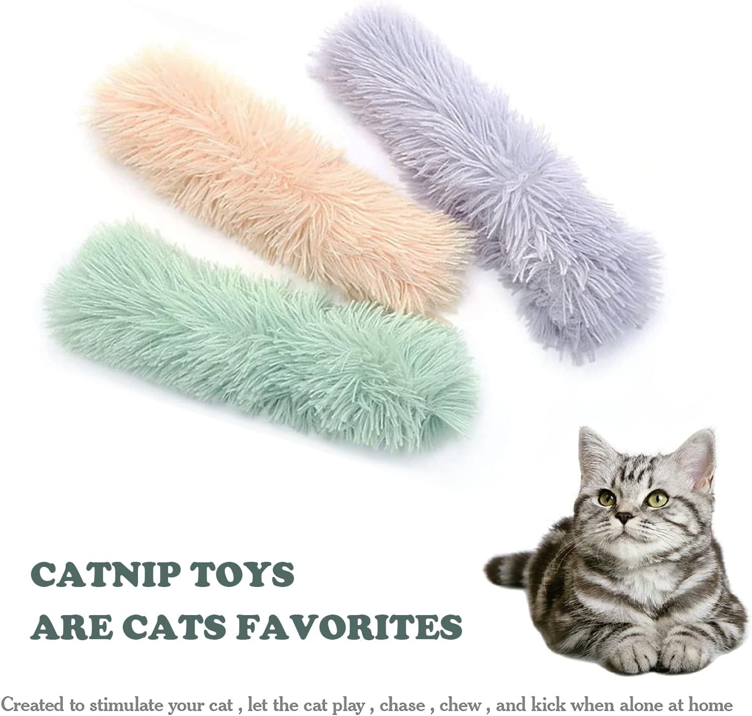3-pack catnip toys for adult indoor kittens - interactive plush cat toys with built-in catnip and sounds - small - Image 4