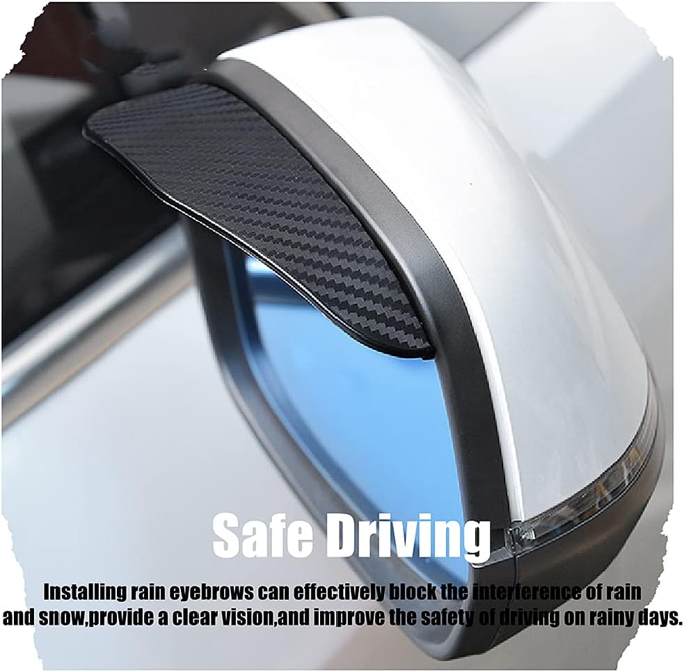 1 pair car side mirror rain cover smoke cap universal carbon fiber rearview mirror side mirror for SUV truck accessories - Image 5