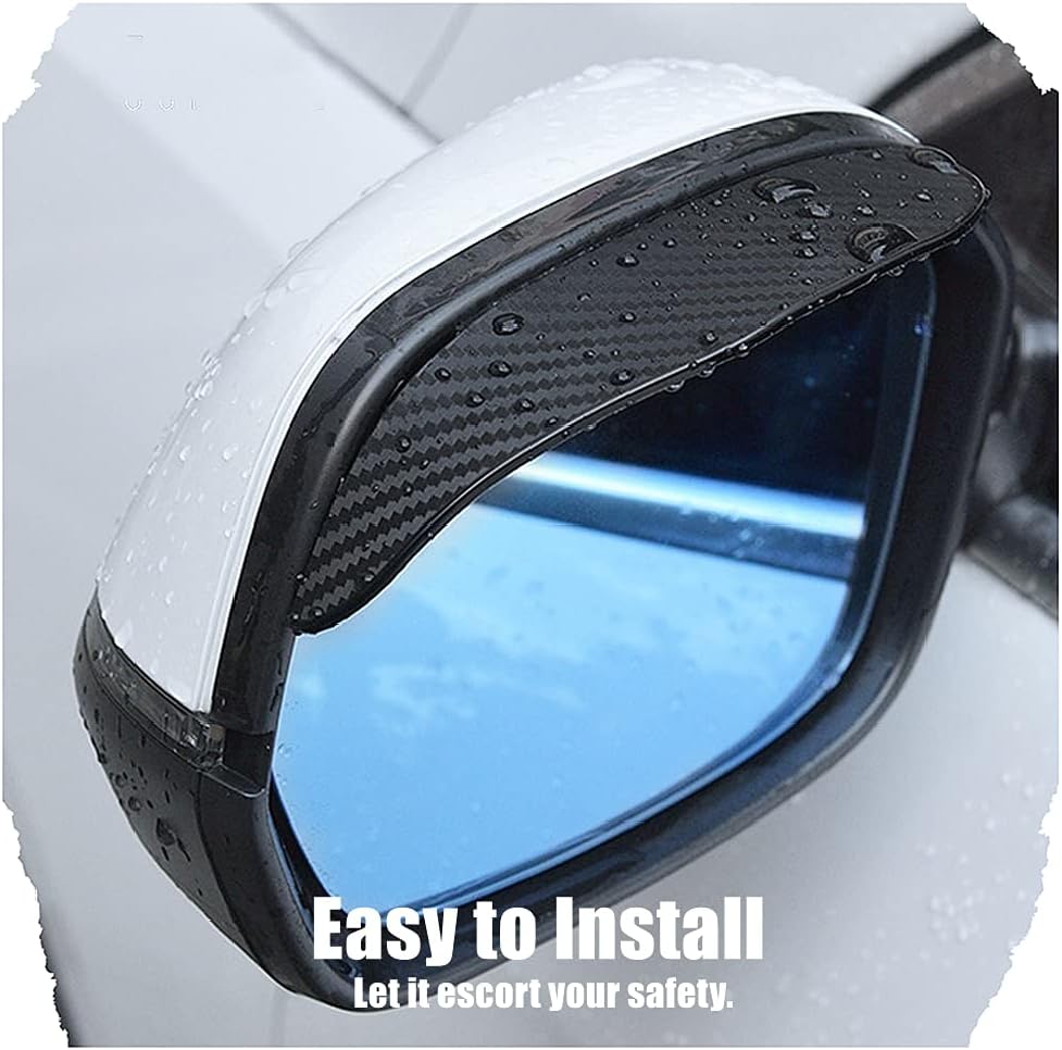 1 pair car side mirror rain cover smoke cap universal carbon fiber rearview mirror side mirror for SUV truck accessories - Image 6