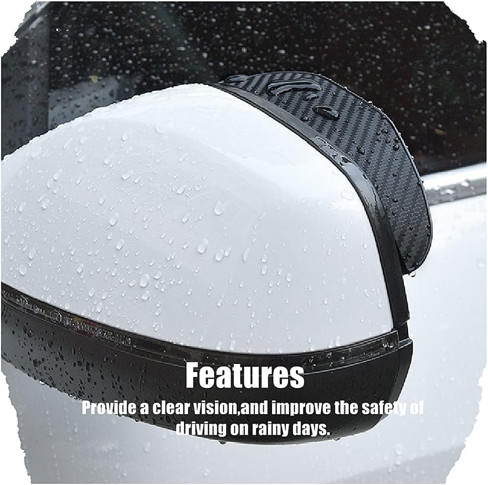 1 pair car side mirror rain cover smoke cap universal carbon fiber rearview mirror side mirror for SUV truck accessories - Image 7