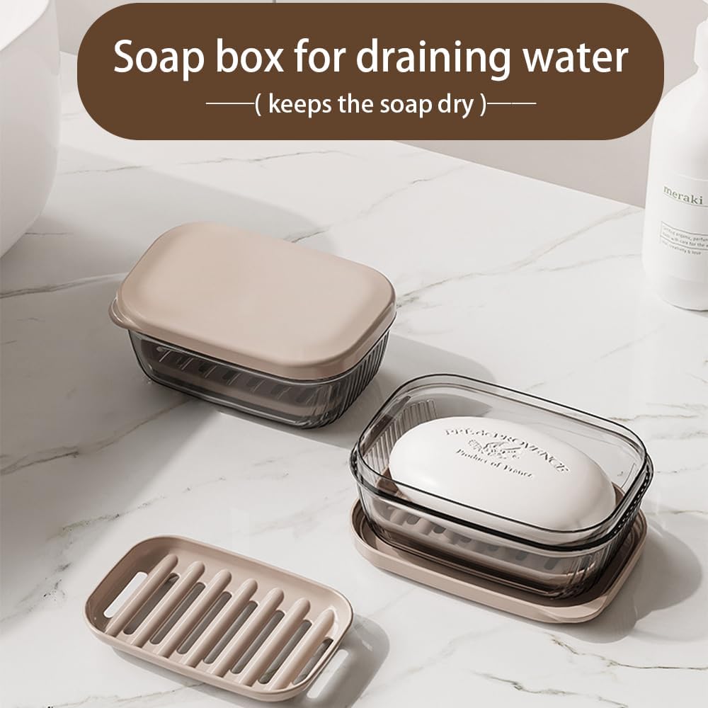 Travel soap box - soap holder - soap box with lid - portable soap box - sealable with lid - waterproof and moisture resistant - suitable for travel - camping - outdoors - gym - bathroom - Image 2