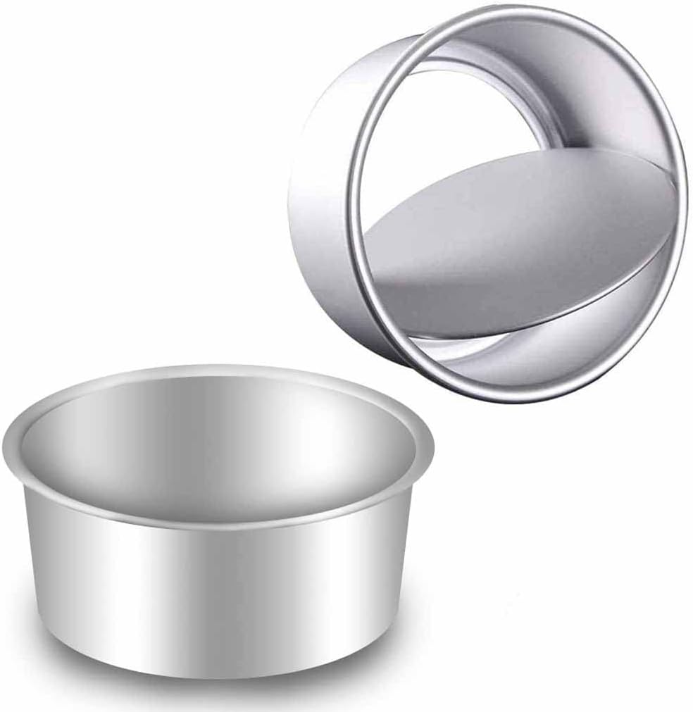 2-Pack 6-Inch Cake Pans Non-Stick Deep Aluminium Round Cake Pans with Removable Bottom for Baking - Baking - Weddings - Birthdays - Christmas Celebrations - Image 1
