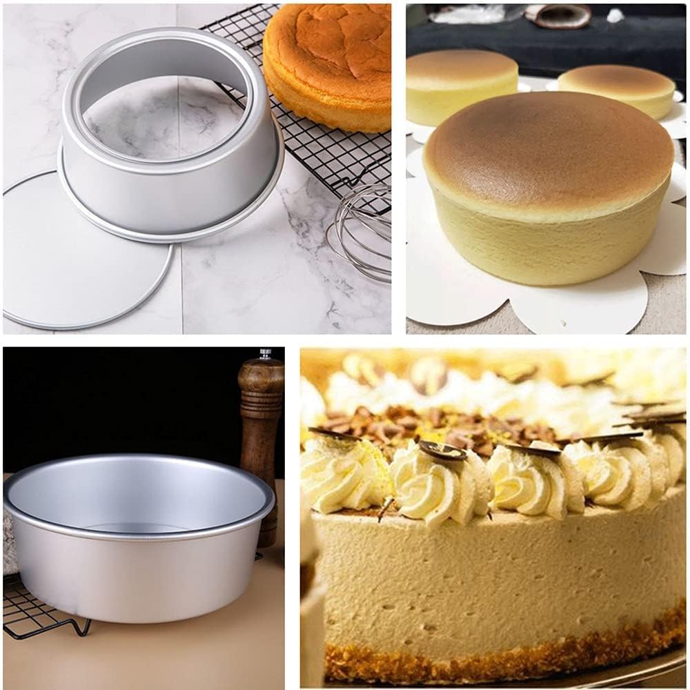 2-Pack 6-Inch Cake Pans Non-Stick Deep Aluminium Round Cake Pans with Removable Bottom for Baking - Baking - Weddings - Birthdays - Christmas Celebrations - Image 5