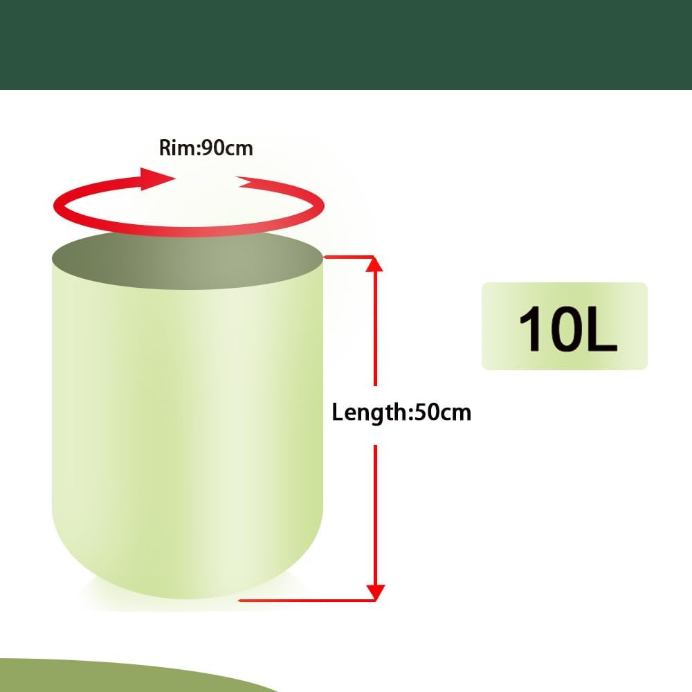 Small biodegradable garbage bags (100 pieces) - 10 litre food waste bags - compostable garbage bags - recyclable garbage bags for kitchen and office - green - 45 x 50 cm - Image 2