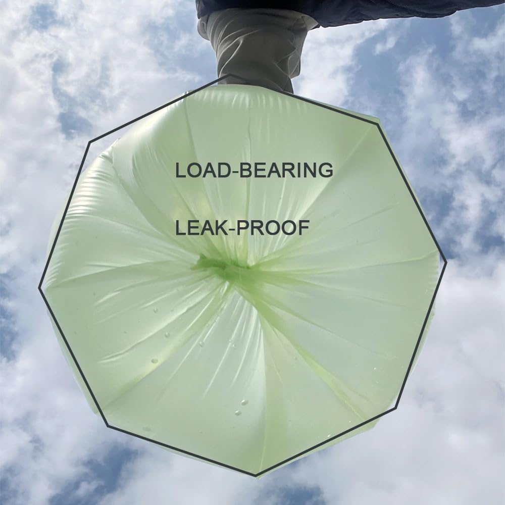 Small biodegradable garbage bags (100 pieces) - 10 litre food waste bags - compostable garbage bags - recyclable garbage bags for kitchen and office - green - 45 x 50 cm - Image 4