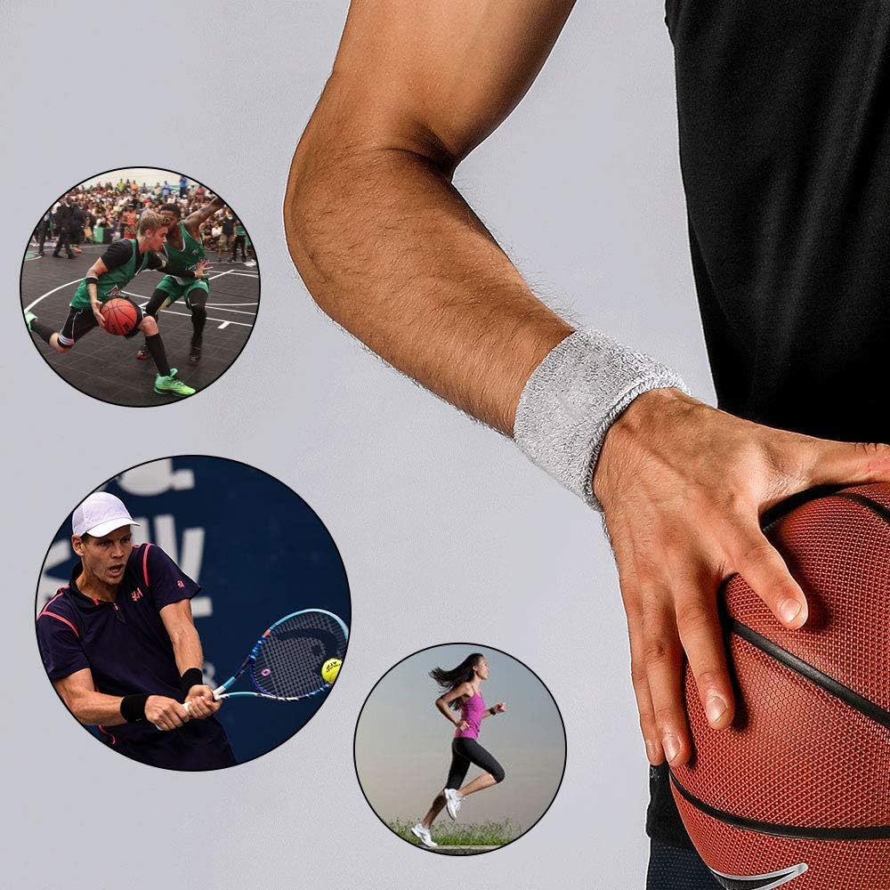 Wrist sweatbands - 2-piece sports sweatbands for men and women - for the gym - tennis - running - basketball - moisture-wicking - Image 5