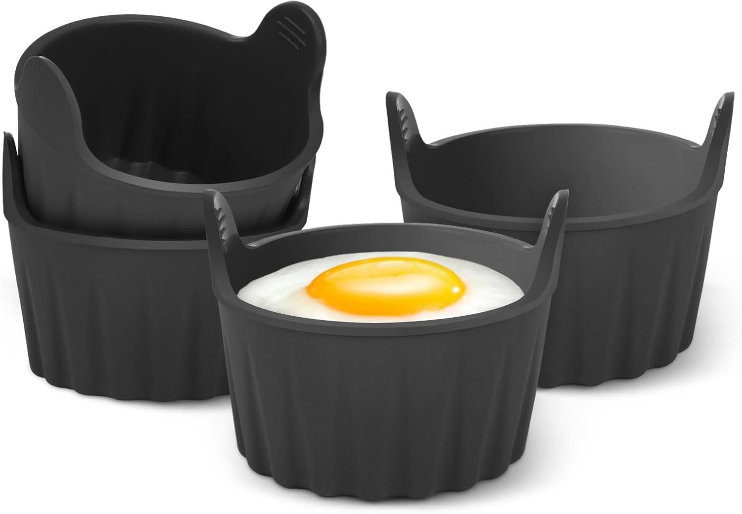 4-piece egg poacher for the airfryer - baking tray specially for the airfryer - egg poacher for the microwave - shape for poached eggs of food grade quality and baking tray for making soufflés - muffins - cupcakes - custard and pudding. - Image 1
