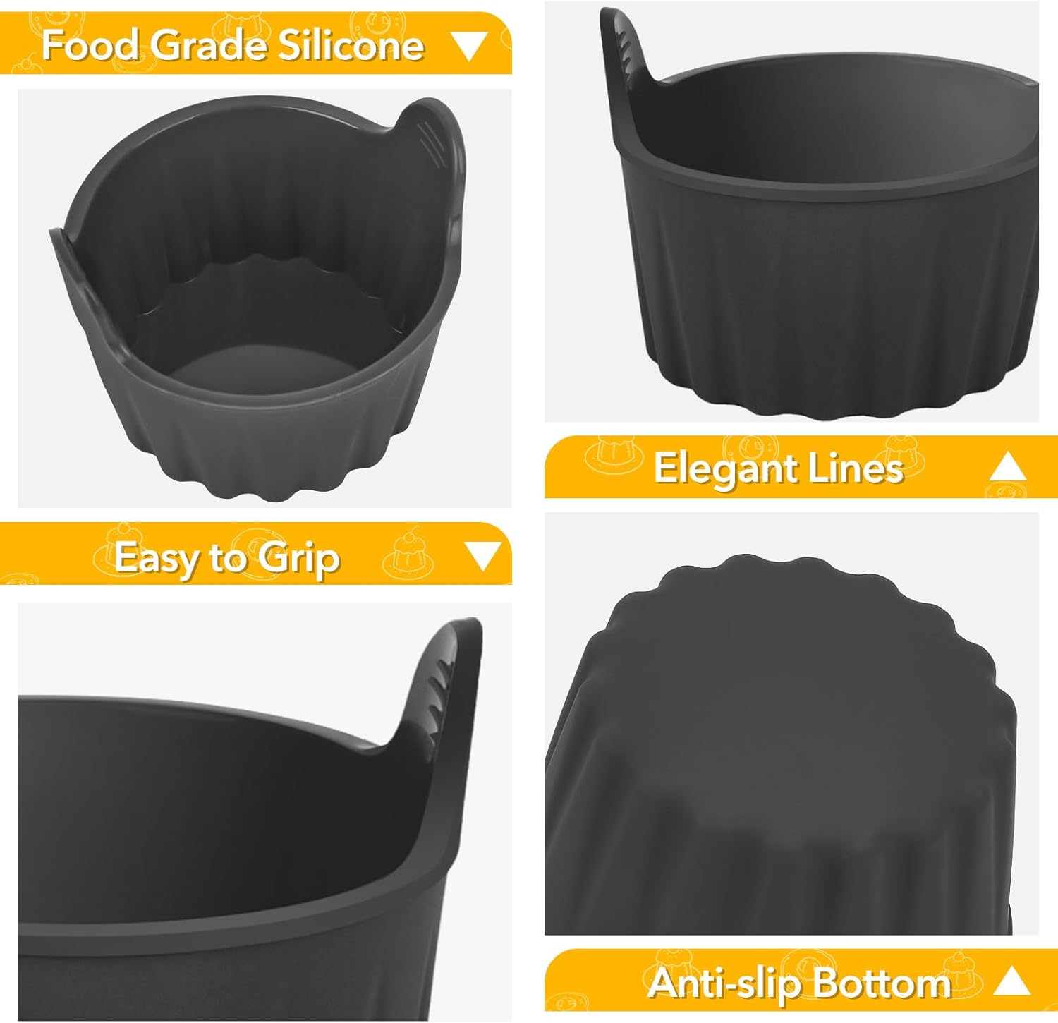 4-piece egg poacher for the airfryer - baking tray specially for the airfryer - egg poacher for the microwave - shape for poached eggs of food grade quality and baking tray for making soufflés - muffins - cupcakes - custard and pudding. - Image 4