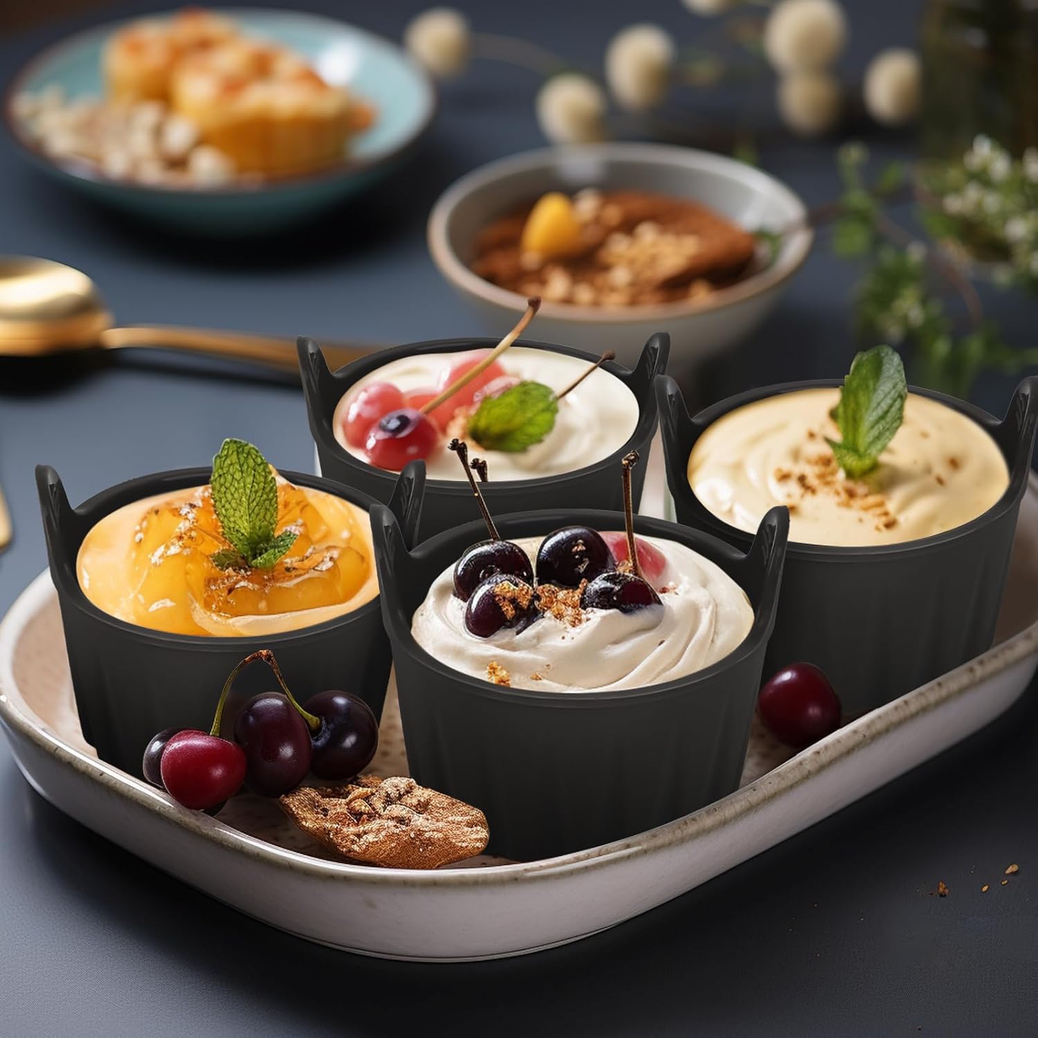 4-piece egg poacher for the airfryer - baking tray specially for the airfryer - egg poacher for the microwave - shape for poached eggs of food grade quality and baking tray for making soufflés - muffins - cupcakes - custard and pudding. - Image 6