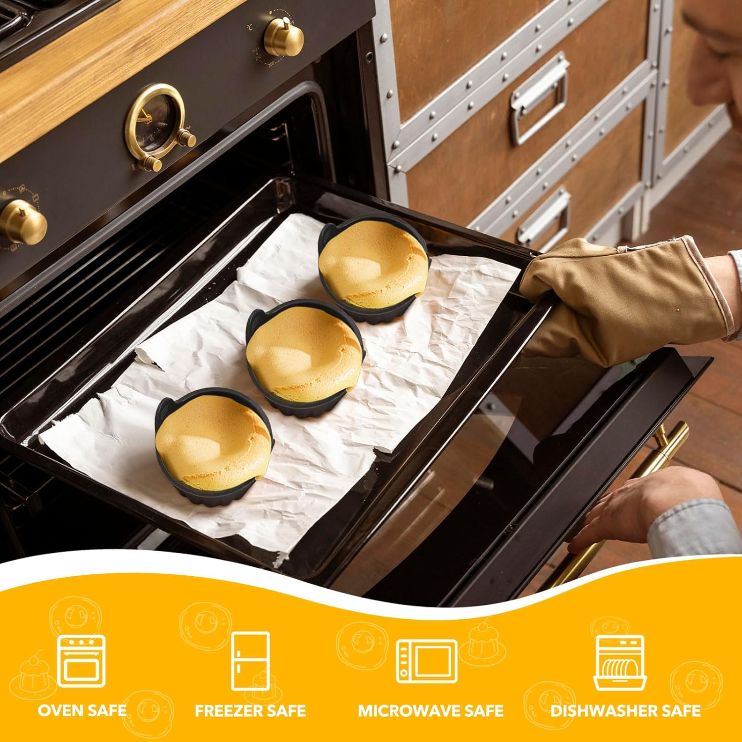 4-piece egg poacher for the airfryer - baking tray specially for the airfryer - egg poacher for the microwave - shape for poached eggs of food grade quality and baking tray for making soufflés - muffins - cupcakes - custard and pudding. - Image 7