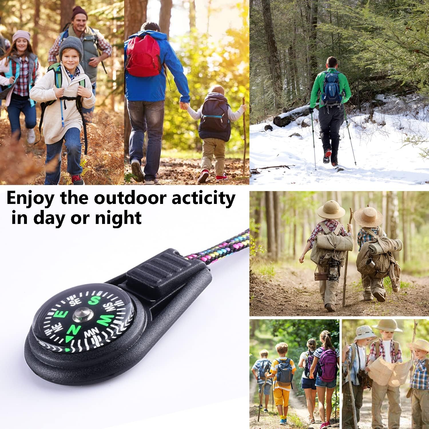 Kompas - 25-pack - Kids' Compass - Classroom - Mini Compass for Children - Hiking and Survival - Portable - Compass with Cord - 9 Colours - Image 5