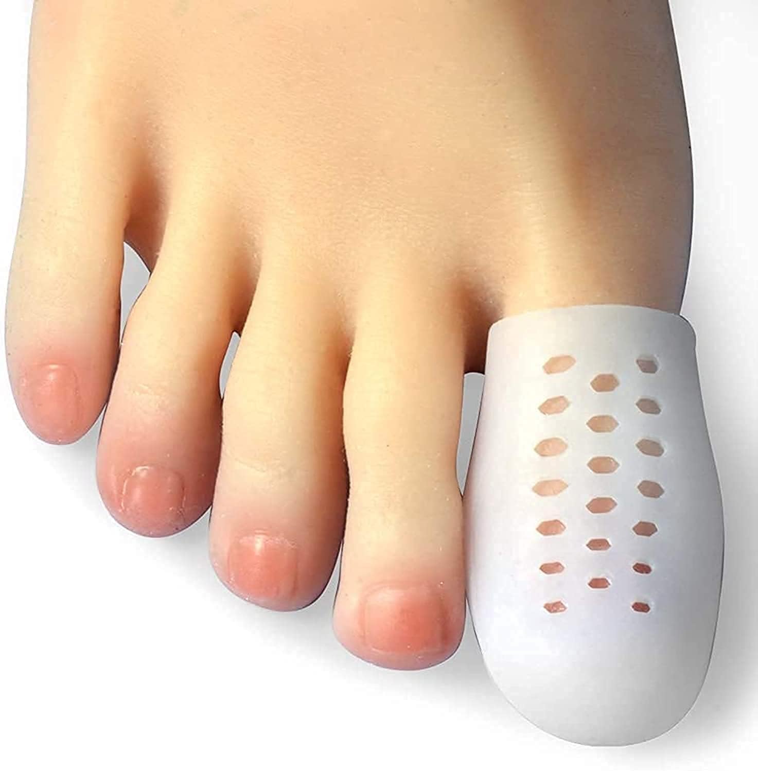 Large toe caps - 10 breathable toe protectors Toe protectors with holes to reduce friction and protect large toes - Image 1