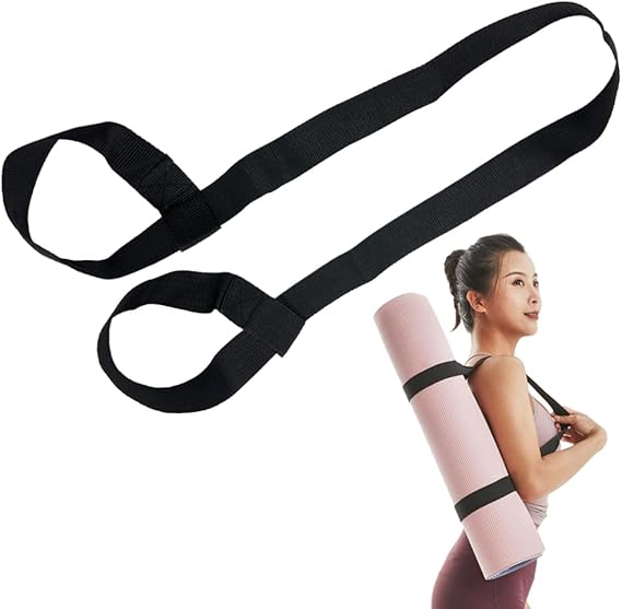 Yoga Mat Strap for Carrying - Cotton Yoga Mat Carry Strap Sling- Adjustable Loops for all Mat Sizes(Yoga Mat not included) - Image 1