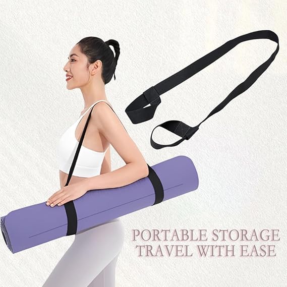 Yoga Mat Strap for Carrying - Cotton Yoga Mat Carry Strap Sling- Adjustable Loops for all Mat Sizes(Yoga Mat not included) - Image 2