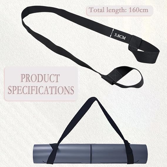 Yoga Mat Strap for Carrying - Cotton Yoga Mat Carry Strap Sling- Adjustable Loops for all Mat Sizes(Yoga Mat not included) - Image 4