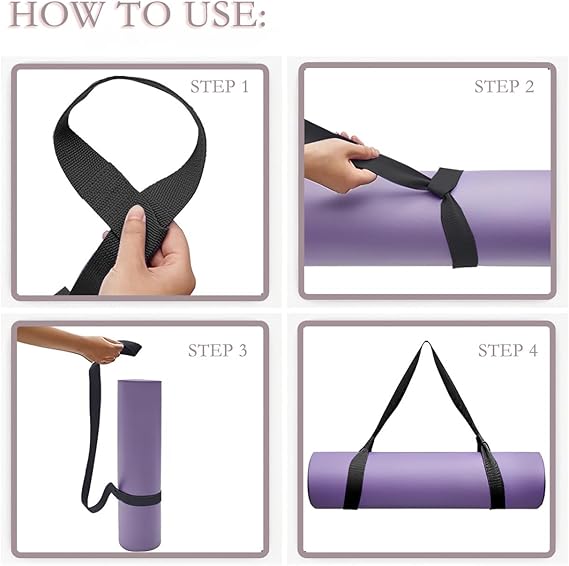 Yoga Mat Strap for Carrying - Cotton Yoga Mat Carry Strap Sling- Adjustable Loops for all Mat Sizes(Yoga Mat not included) - Image 6