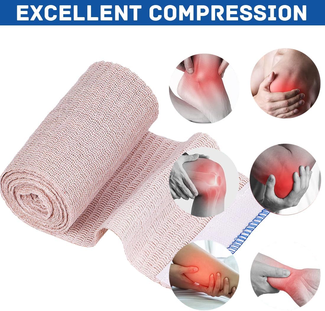Premium compression bandages Pack of 6 elastic bandages - self-adhesive - for injuries to wrists, ankles, hands, knees, elbows, shoulders, feet - washable and reusable - 10 cm wide - 1-7 m long - stretches up to 4-5 m - Image 6