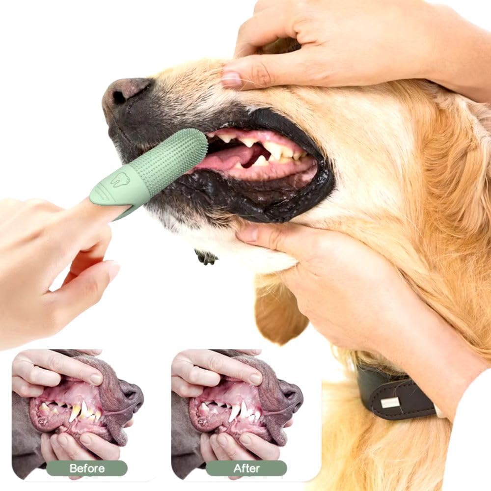 Pet Finger Toothbrush - for dogs and cats - Soft silicone finger toothbrush - for the dental care of puppies and kittens - Gentle cleaning - 2-pack - Image 3