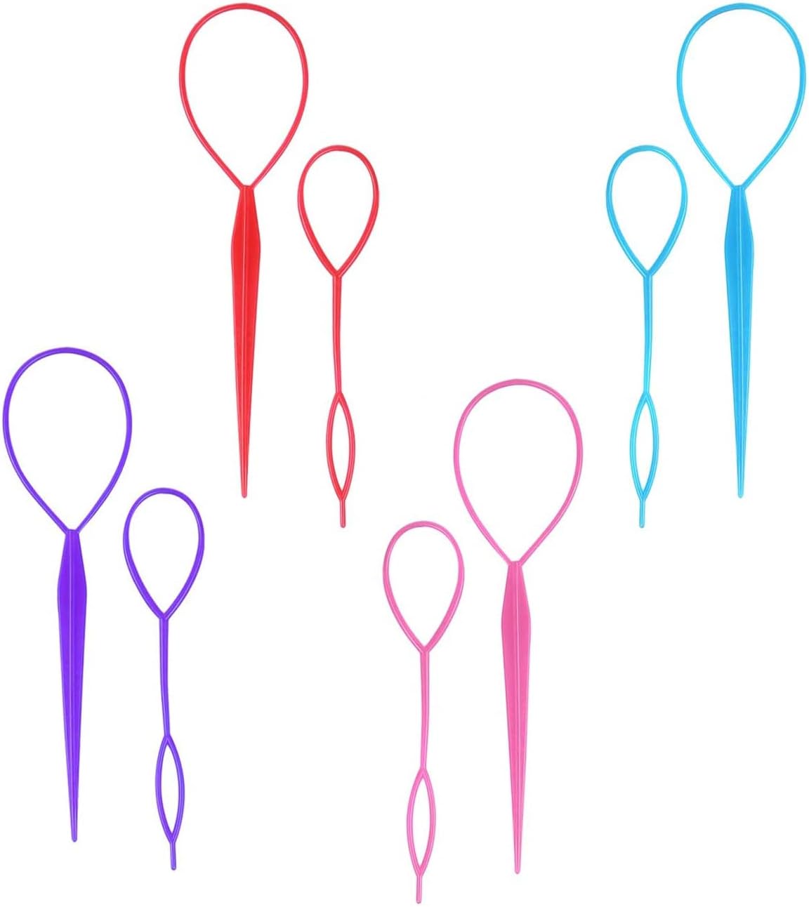 Hair braiding tool - horse tail holder - hair braiding tool - 8-piece hair braiding tool Topsy Tail Loop French braid loop tool set - 4 colours - Image 1