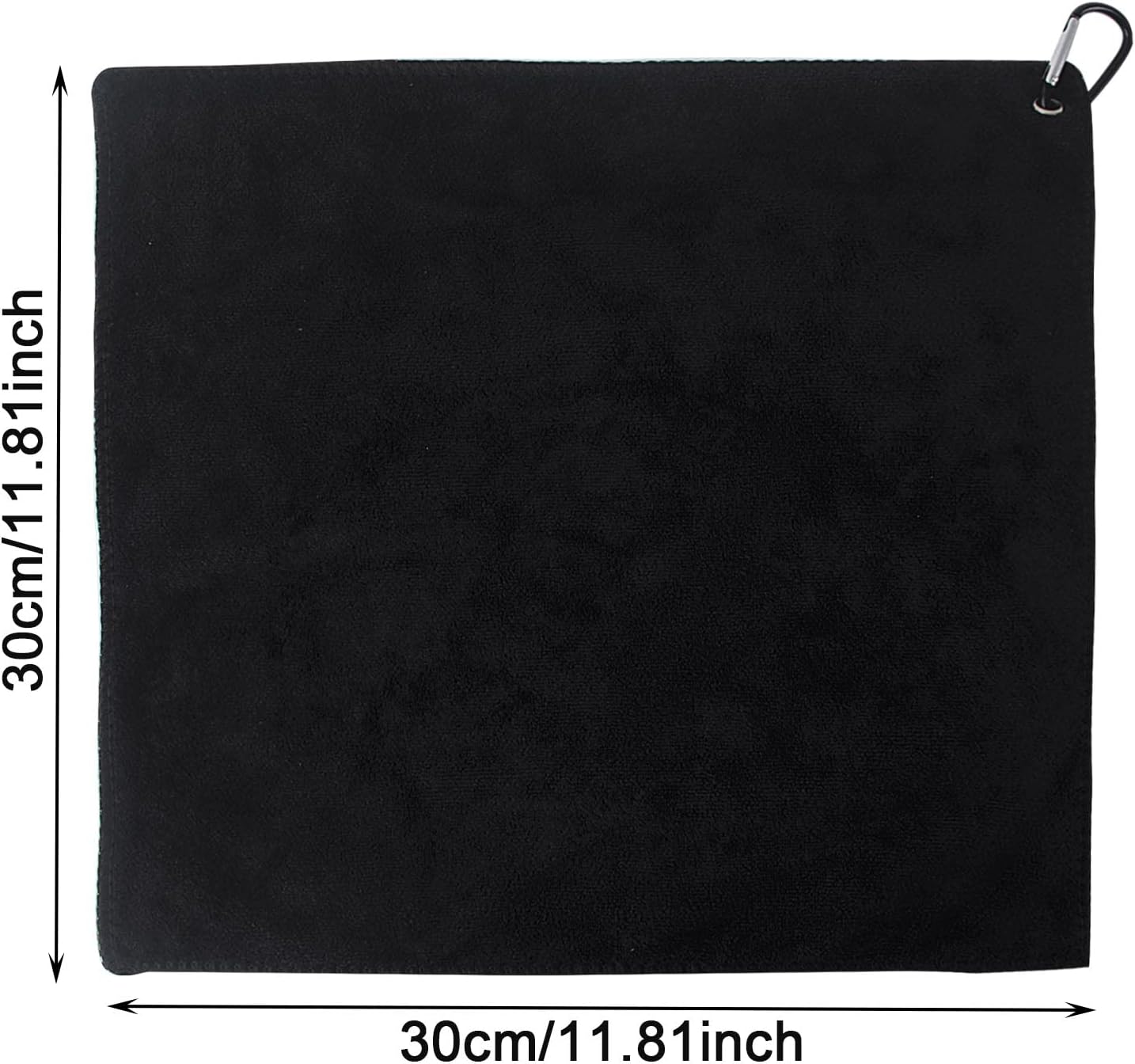 2 pieces golf towels- absorbent cleaning towels- multifunctional towels with carabiner for golf bags- fitness- sport- outdoor- yoga (2 colours)- black - Image 2