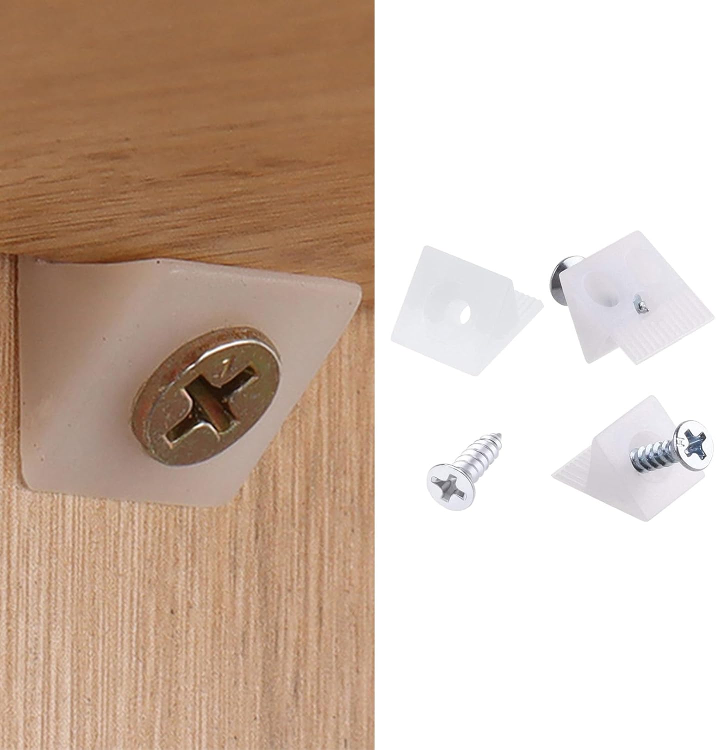 30-piece drawer repair kit - drawer repair set with screws - drawer support - drawer base repair brackets - plastic corner brackets - corner bracket fixings with screws for furniture - Image 3