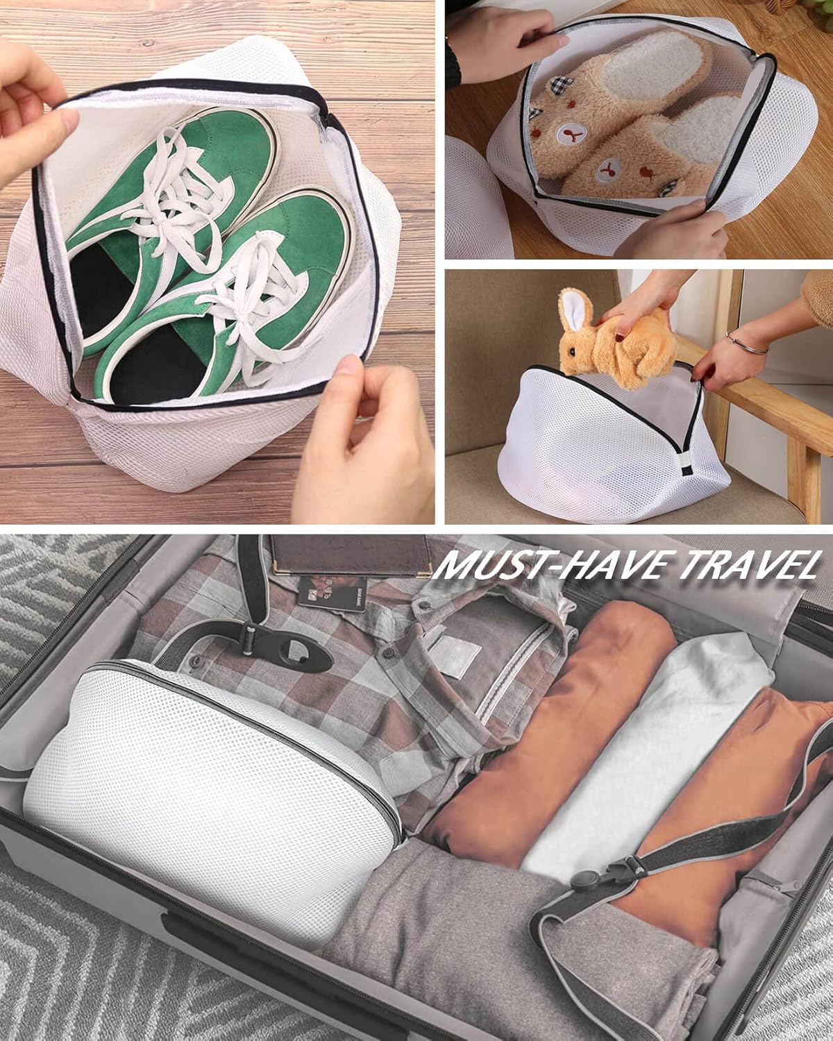 2-pack shoe wash bags - sneaker wash bags - shoe wash bags - shoe cleaning bags - multifunctional shoe wash bags for sneakers - socks - underwear - perfect for storage and travel - Image 6