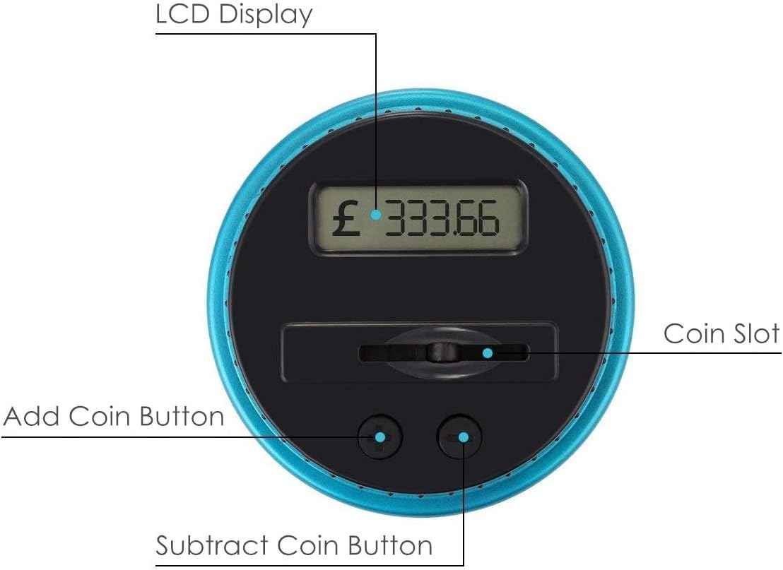 Digital Piggy Bank UK Coin Counter - Large Transparent Piggy Bank with LCD Screen - Piggy Bank as a Gift for Kids and Adults (Large Size) - Image 4