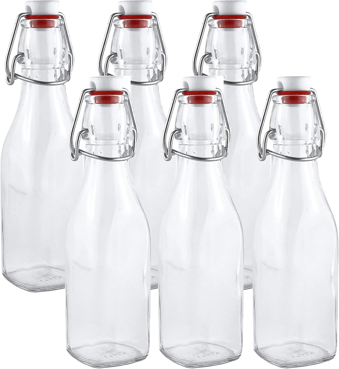 Clip-on glass storage bottle with lid for brewing beer, wine, spices, drinks, oil, vinegar, kombucha and water - Image 1