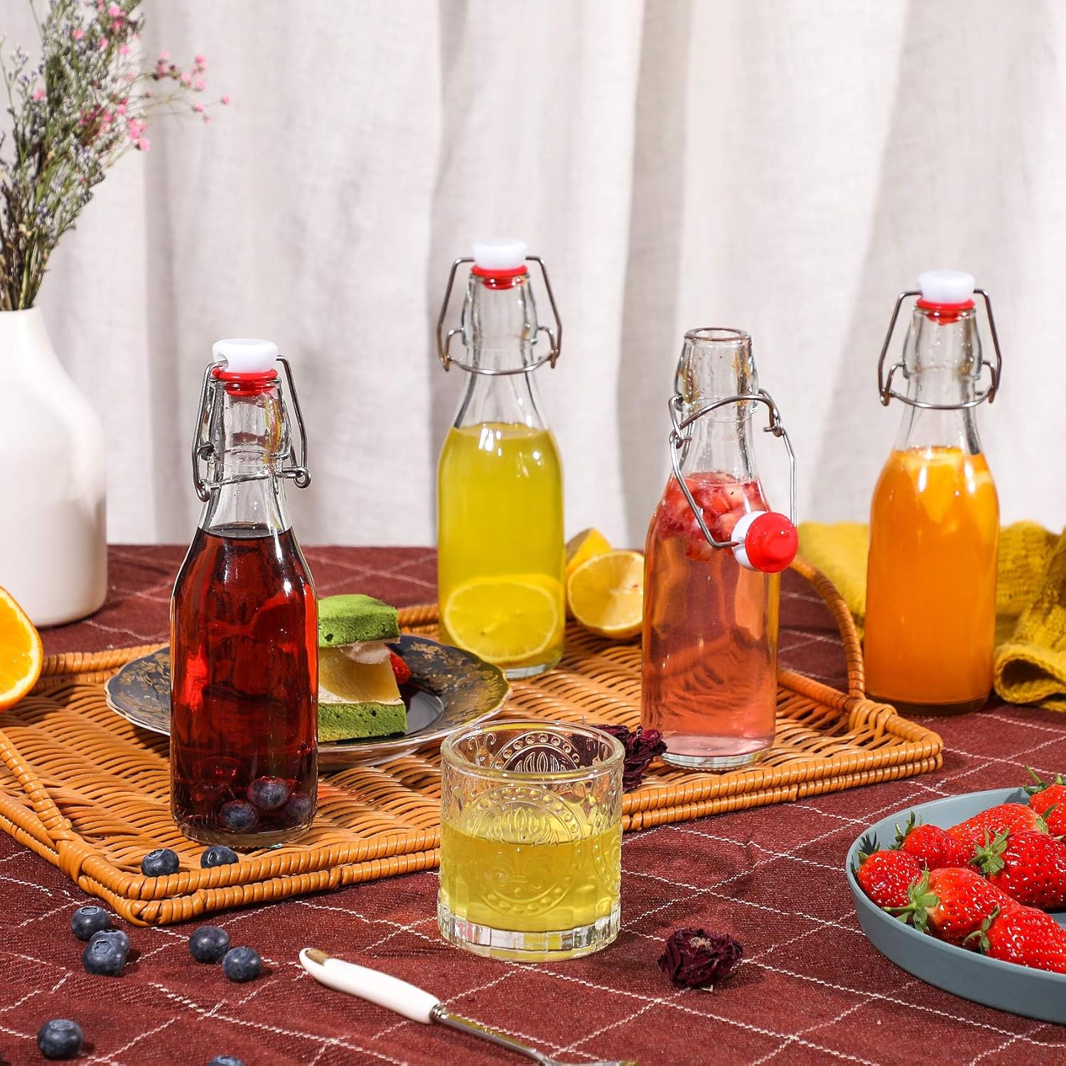 Clip-on glass storage bottle with lid for brewing beer, wine, spices, drinks, oil, vinegar, kombucha and water - Image 7