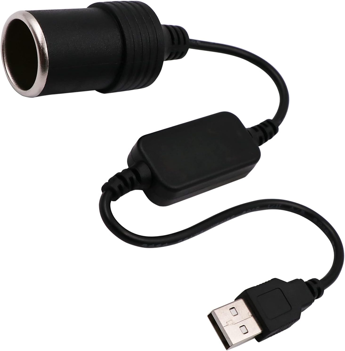 USB A male to 12V car cigarette lighter female adapter cable (max. 8W) - Image 1