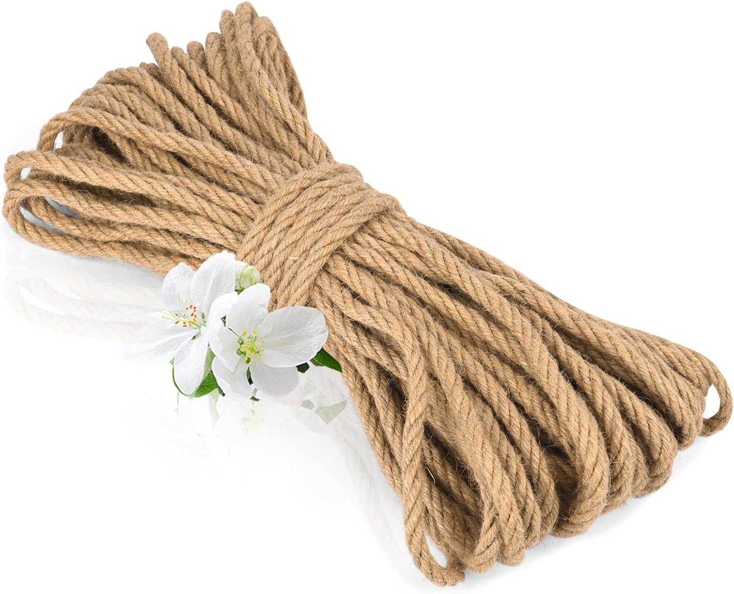 10m jute rope - 8mm thick jute rope - naturally braided jute garden rope for cat scratching post rope - gardening - camping - decoration - gift wrapping and craft decoration (brown) - Image 1