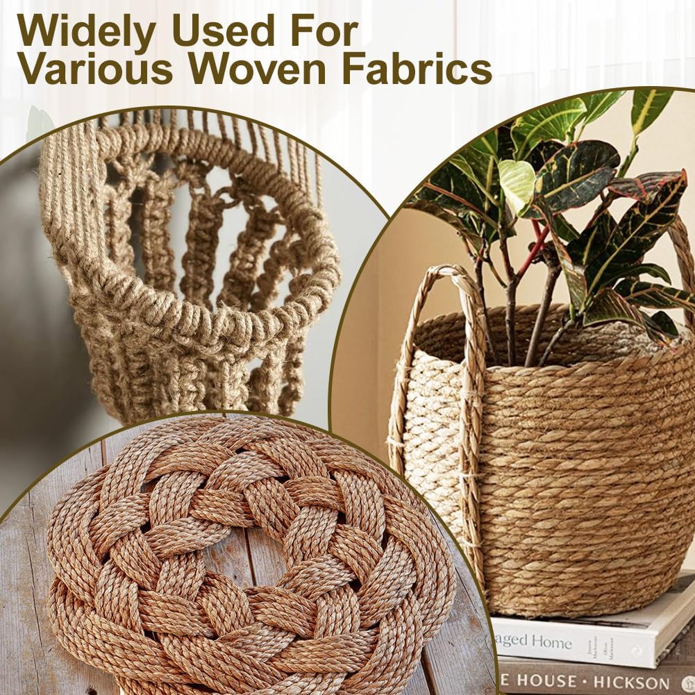 10m jute rope - 8mm thick jute rope - naturally braided jute garden rope for cat scratching post rope - gardening - camping - decoration - gift wrapping and craft decoration (brown) - Image 8