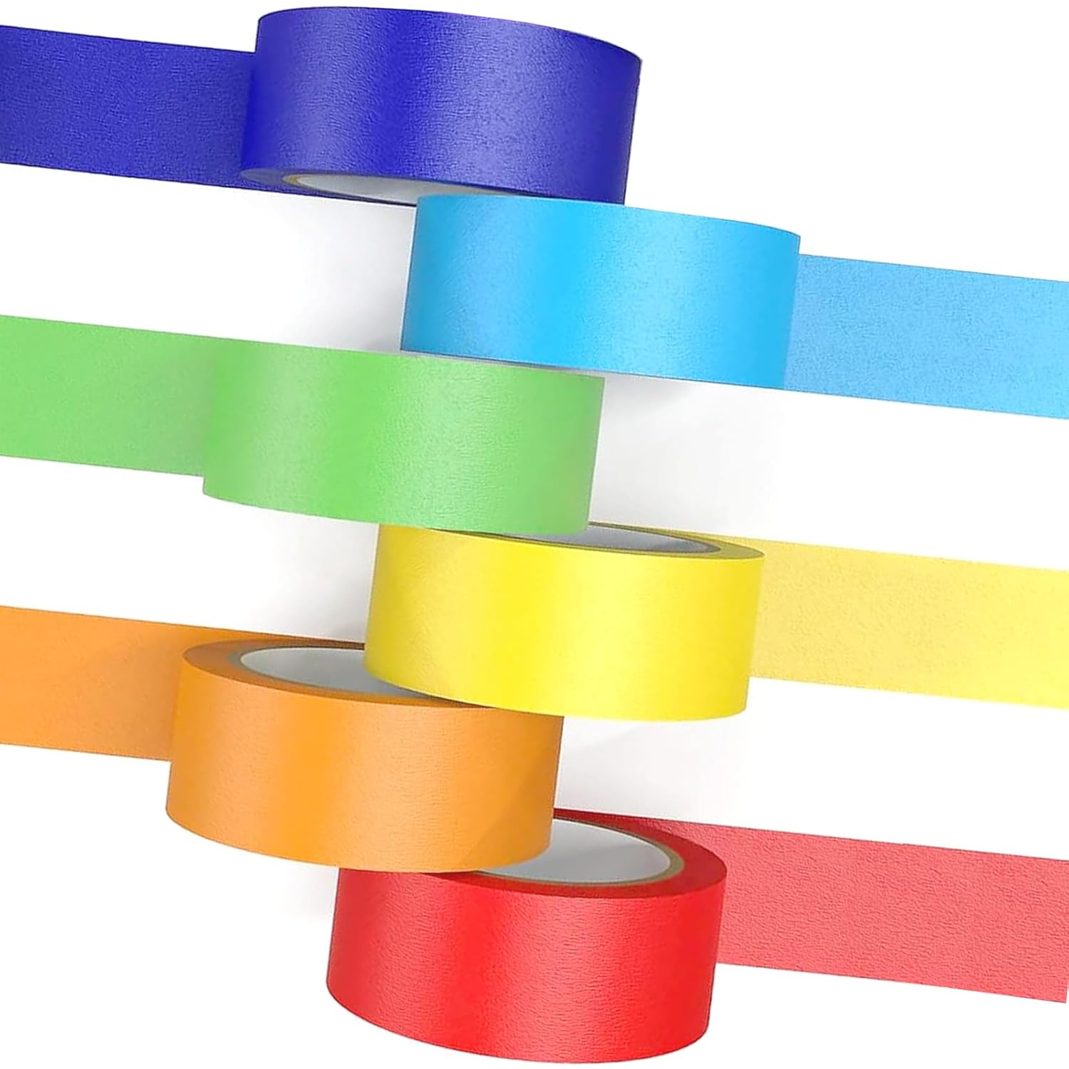 6 rolls of coloured sticky tape - removable coloured tape (1 cm * 13 m) - coloured tape suitable for office and home crafts - used for wall decorations - art - lettering and crafting Rainbow sticky tape - Image 2