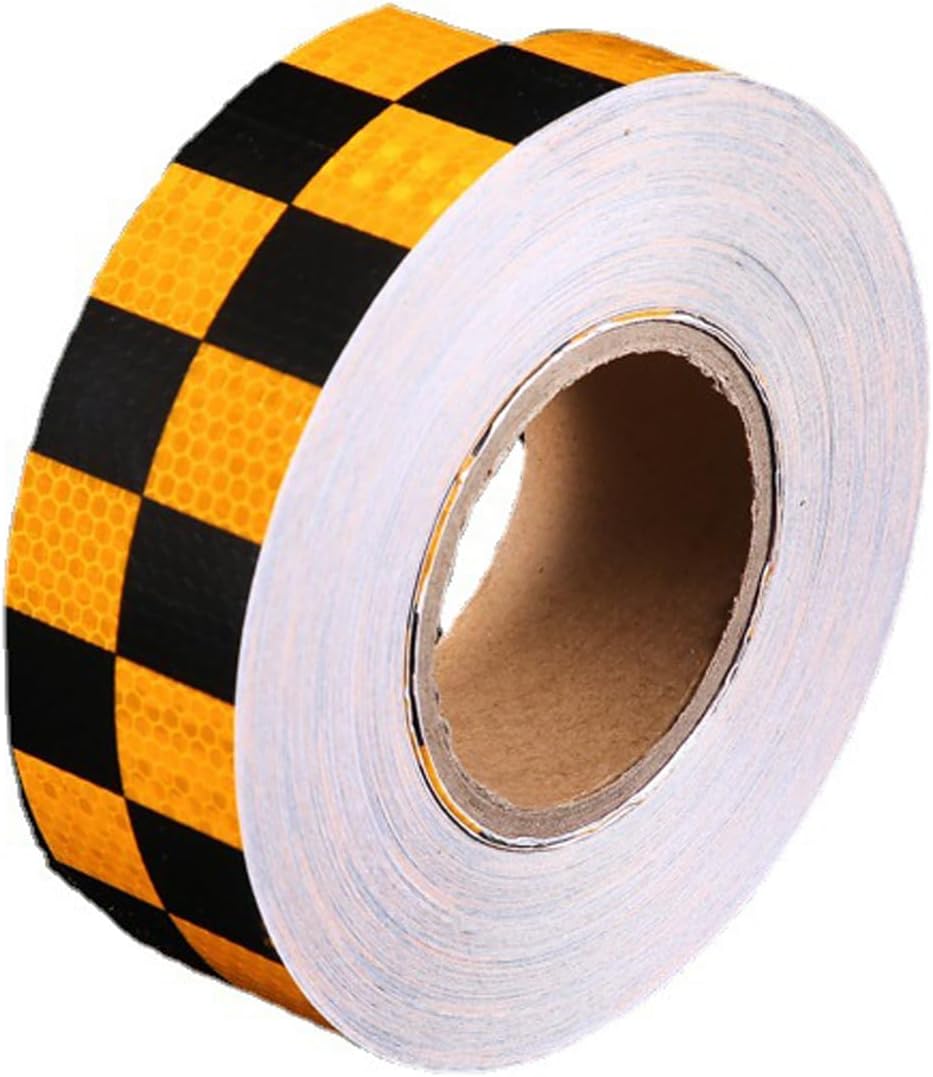 Reflective strips - Reflective tape - 3 m x 50 mm - Reflective warning tape - Reflective tape - Outdoor - Waterproof - Fluorescent tape - Shipping safety tape - Glow-in-the-dark tape - Yellow and black - Image 1