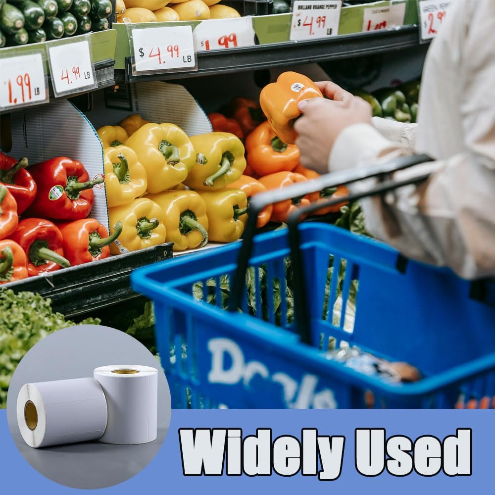 1000 pieces of labels on a roll - food labels - self-adhesive blank labels 60 × 30 mm - white - removable. Suitable for frozen products - kitchens - supermarkets - office supplies - refrigerators - laboratory refrigerators - jam - spices. - Image 6