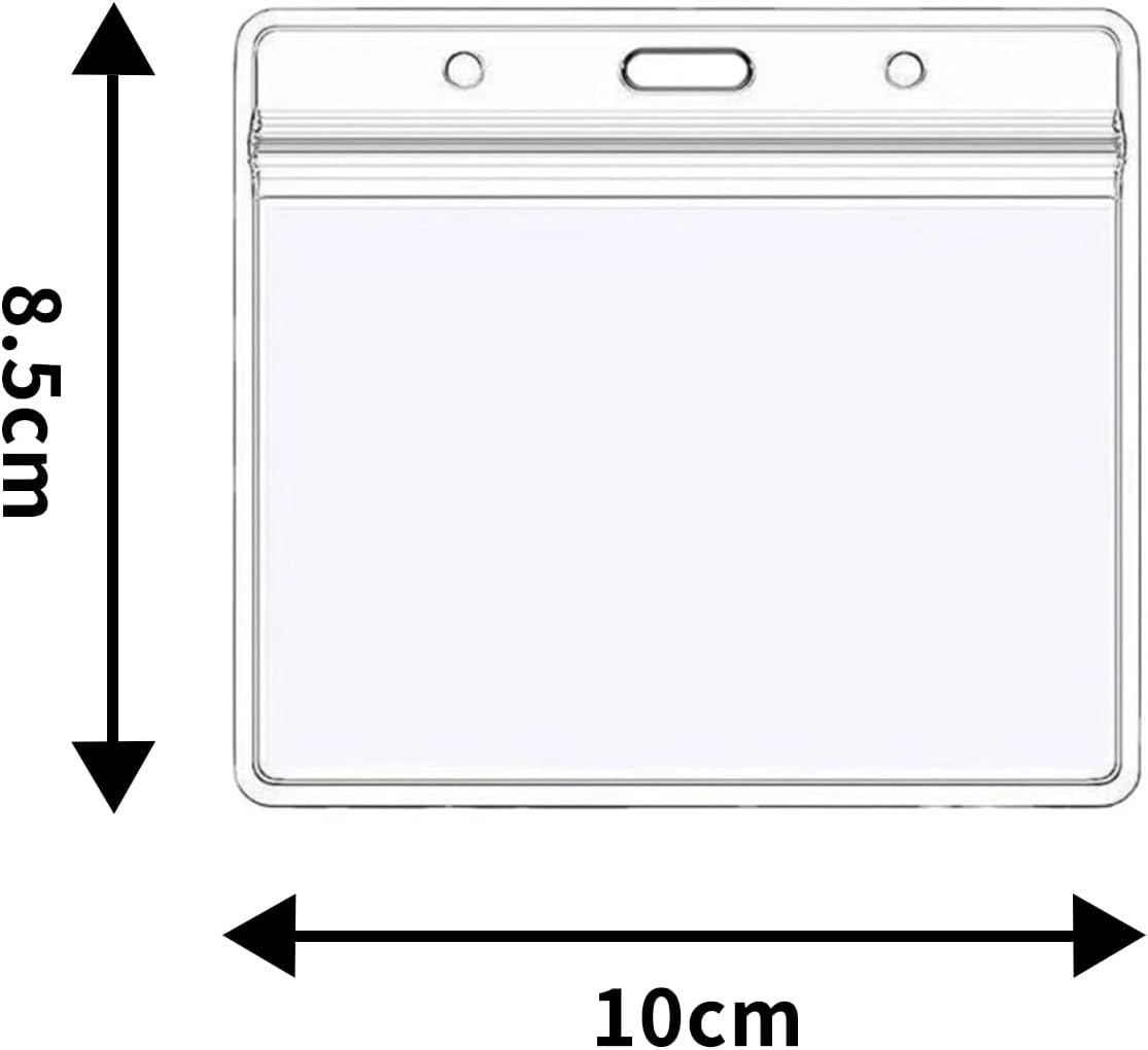 5-piece plastic card holder - clear waterproof plastic badge holder - clear branded badge ID holder - wallet holder - double-sided badge holder - lanyard card holder for home, office and school - Image 2