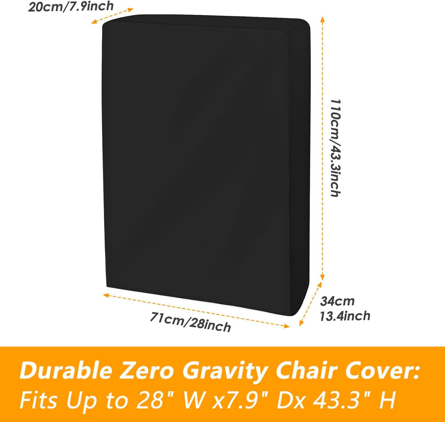 Garden chair covers - 2 pieces waterproof- windproof- UV resistant- hydrophobic Oxford material for terrace sun loungers- including storage bag (110 x 71 cm) - Black - Image 4