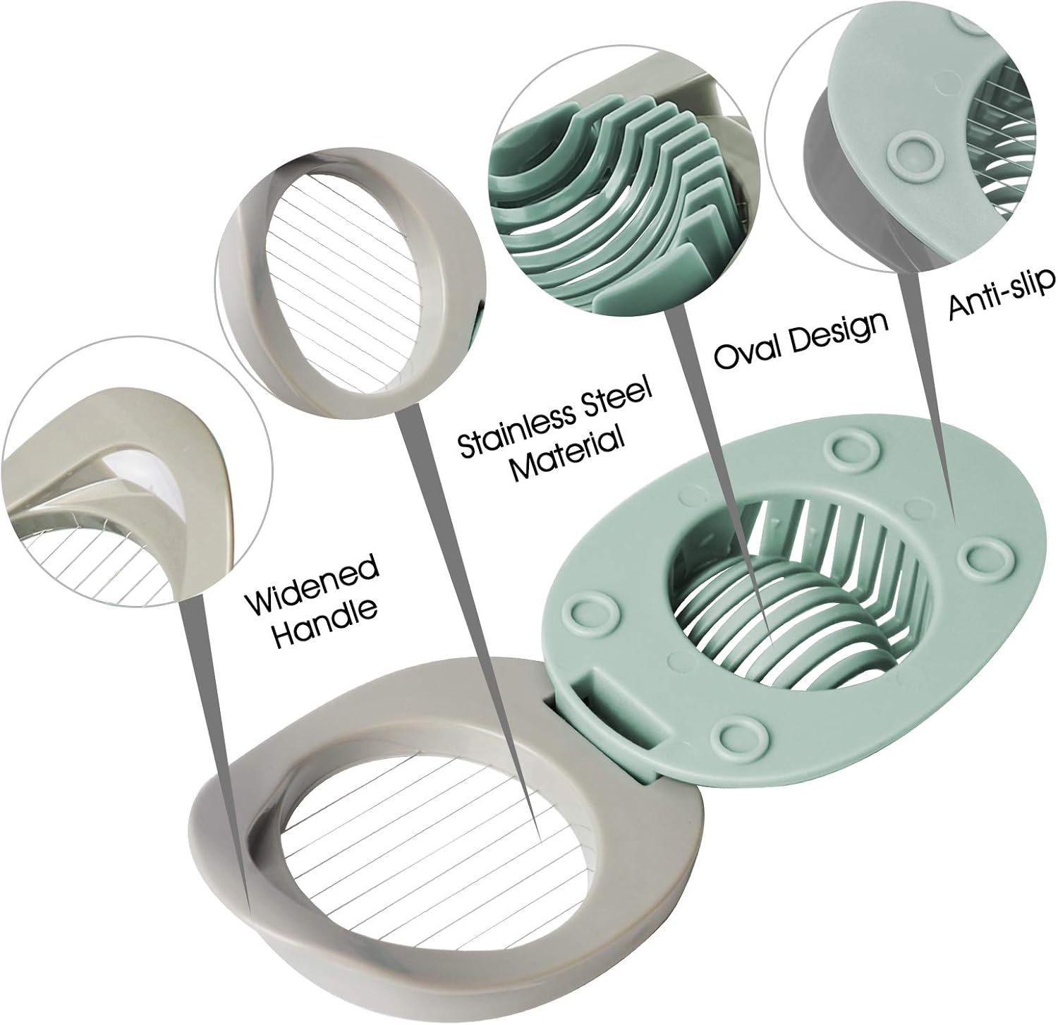 Egg slicer - Egg slicer with stainless steel wire - multi-functional egg slicer - slices boiled eggs, ham, bananas and strawberries evenly - Image 3