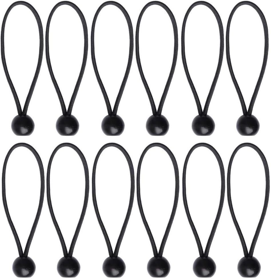 12 Black sailcloth bungee balls for banners - sailcloths - pavilions - tents - bungee hooks - stalls - flagpoles - Image 1