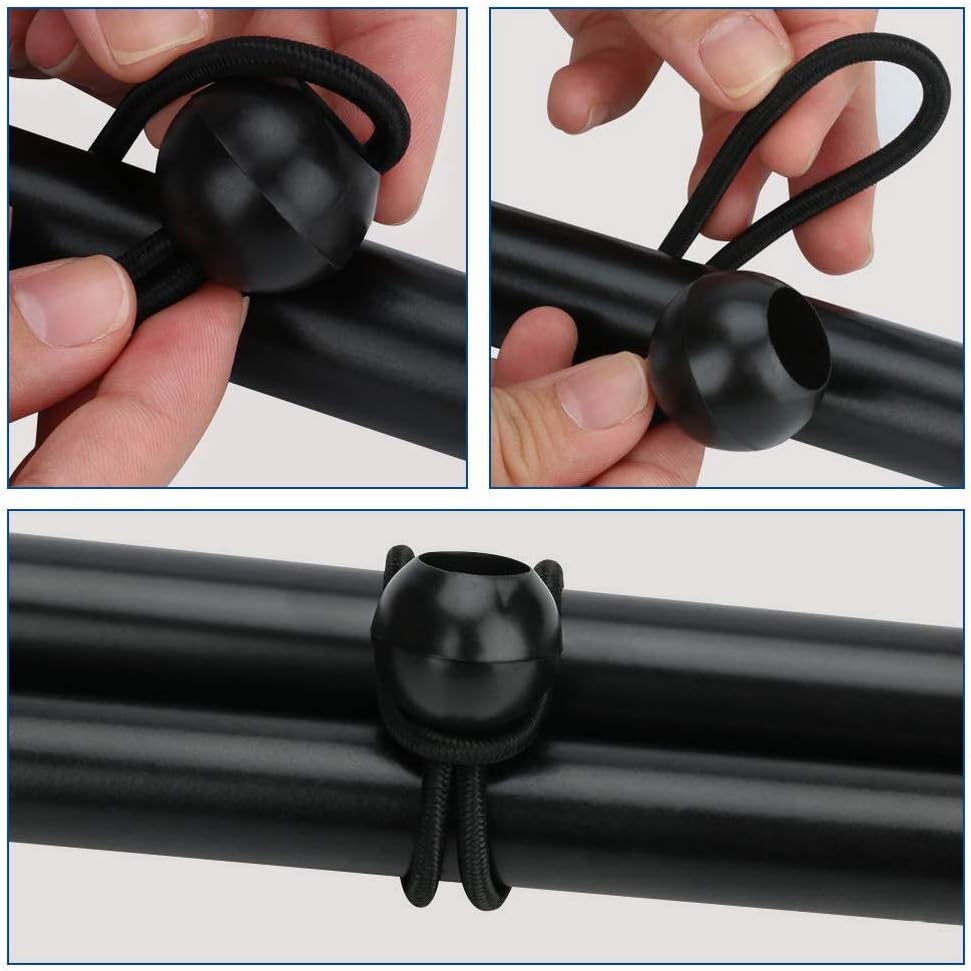 12 Black sailcloth bungee balls for banners - sailcloths - pavilions - tents - bungee hooks - stalls - flagpoles - Image 4